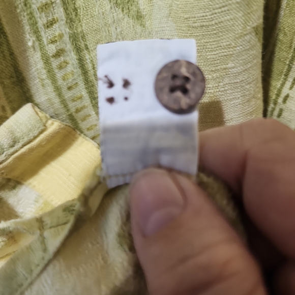 Tommy Bahama men's XL button up collar yellow green camp shirt - Picture 5 of 11